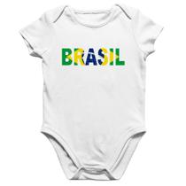 Body Bebê Algodão Bandeira Brasil Letras - Foca na Moda Body Bebê Algodão Bandeira Brasil Letras - Foca na Moda