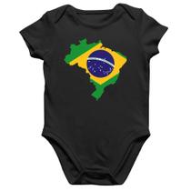 Body Bebê Algodão Bandeira Brasil Mapa - Foca na Moda