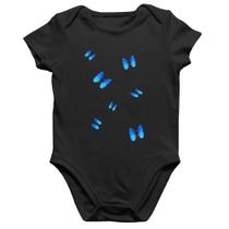 Body Bebê Algodão Borboletas Azuis - Foca na Moda