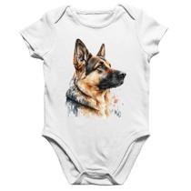 Body Bebê Algodão Cachorro Pastor Alemão - Foca na Moda Body Bebê Algodão Cachorro Pastor Alemão - Foca na Moda