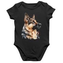 Body Bebê Algodão Cachorro Pastor Alemão - Foca na Moda Body Bebê Algodão Cachorro Pastor Alemão - Foca na Moda