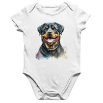 Body Bebê Algodão Cachorro Rottweiler - Foca na Moda