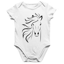 Body Bebê Algodão Cavalo Traços - Foca na Moda Body Bebê Algodão Cavalo Traços - Foca na Moda