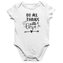 Body Bebê Algodão Do All Things With Love - Foca na Moda Body Bebê Algodão Do All Things With Love - Foca na Moda
