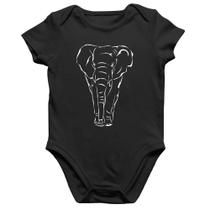 Body Bebê Algodão Elefante Traços - Foca na Moda