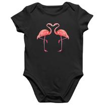 Body Bebê Algodão Flamingos coração - Foca na Moda Body Bebê Algodão Flamingos coração - Foca na Moda