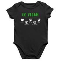 Body Bebê Algodão Go Vegan Símbolos - Foca na Moda