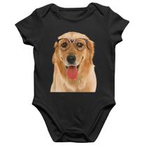 Body Bebê Algodão Golden Retriever de Óculos - Foca na Moda Body Bebê Algodão Golden Retriever de Óculos - Foca na Moda