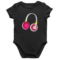 Body Bebê Algodão Headphone Rosa - Foca na Moda Body Bebê Algodão Headphone Rosa - Foca na Moda
