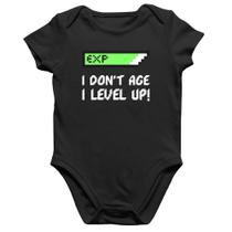 Body Bebê Algodão I Don't Age, I Level Up - Foca na Moda