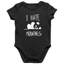 Body Bebê Algodão I Hate Mornings - Foca na Moda