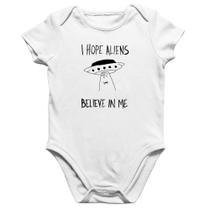 Body Bebê Algodão I hope Aliens Believe In Me - Foca na Moda Body Bebê Algodão I hope Aliens Believe In Me - Foca na Moda