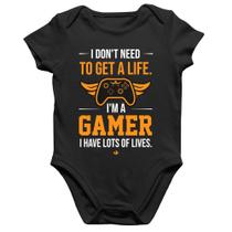 Body Bebê Algodão I'm a gamer, I have lots of lives - Foca na Moda