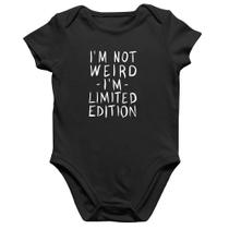 Body Bebê Algodão Im not weird Im limited edition - Foca na Moda