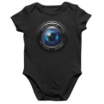 Body Bebê Algodão Lente Câmera - Foca na Moda