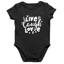 Body Bebê Algodão Live Laugh Love - Foca na Moda Body Bebê Algodão Live Laugh Love - Foca na Moda