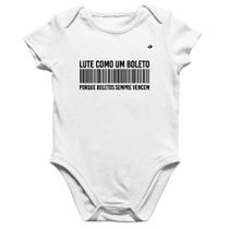 Body Bebê Algodão Lute como um boleto - Foca na Moda