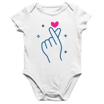 Body Bebê Algodão Mini coração coreano - Foca na Moda
