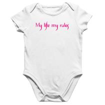 Body Bebê Algodão My Life My Rules - Foca na Moda