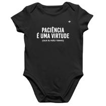 Body Bebê Algodão Paciência é uma virtude - Foca na Moda Body Bebê Algodão Paciência é uma virtude - Foca na Moda