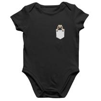 Body Bebê Algodão PUG de Bolso - Foca na Moda Body Bebê Algodão PUG de Bolso - Foca na Moda