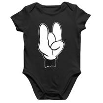 Body Bebê Algodão Rock Hand - Foca na Moda Body Bebê Algodão Rock Hand - Foca na Moda