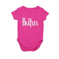 Body Bebê Algodão The Beatles Logo Rosa