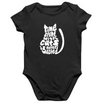 Body Bebê Algodão Time spend with cats is never wasted - Foca na Moda