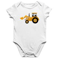 Body Bebê Algodão Trator Pá Carregadeira Amarelo - Foca na Moda Body Bebê Algodão Trator Pá Carregadeira Amarelo - Foca na Moda