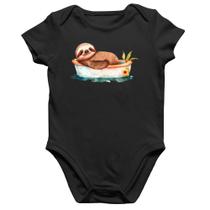 Body Bebê Algodão Ursinho Panda Relaxando Na Piscina - Foca na Moda