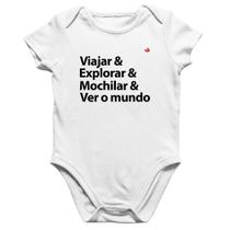 Body Bebê Algodão Viajar & Explorar & Mochilar & Ver o mundo - Foca na Moda Body Bebê Algodão Viajar & Explorar & Mochilar & Ver o mundo - Foca na Moda