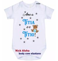 body bebê amo a titia e o titio cód 9998