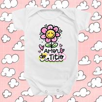 Body Bebe Amor Do Titio Menina Presente Rosa Dindo Roupinha