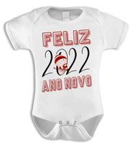 Body Bebê Ano Novo feliz 2022 boneco vermelho menino menina