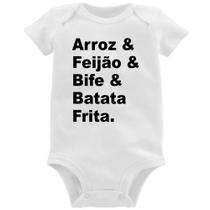 Body Bebê Arroz & Feijão & Bife & Batata Frita - Foca na Moda