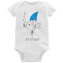 Body Bebê Atitude Peixe Tubarão - Foca na Moda