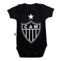 Body Bebê Atlético MG Preto Escudo Oficial