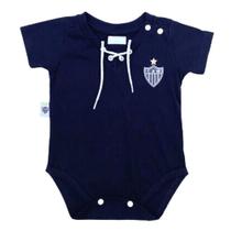 Body Bebê Atlético MG Retrô Vintage Preto Oficial