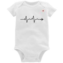 Body Bebê Batimentos Cardíacos Viagem - Foca na Moda Body Bebê Batimentos Cardíacos Viagem - Foca na Moda
