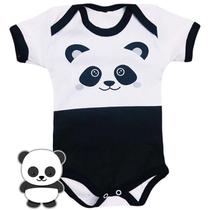 Body Bebê Bichos Panda Preto e Branco - M