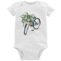 Body Bebê Bicicleta Cesto de Flores - Foca na Moda
