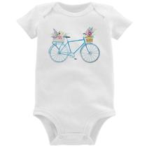 Body Bebê Bicicleta e Flores - Foca na Moda