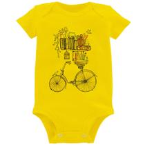 Body Bebê Bicicleta e Livros - Foca na Moda