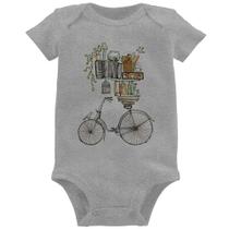 Body Bebê Bicicleta e Livros - Foca na Moda