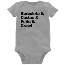 Body Bebê Borboleta & Costas & Peito & Crawl - Foca na Moda