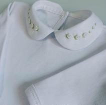 Body Bebê Bordado Rococó Manga comprida Body Bebê Bordado Rococó Manga comprida