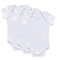 Body Bebê Branco Kit 3 peças 100% Algodão Body Bebê Branco Kit 3 peças 100% Algodão