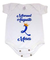 Body Bebê Branco Personalizado Mesversário Body Bebê Branco Personalizado Mesversário