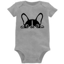 Body Bebê Cachorro Boston Terrier - Foca na Moda