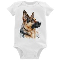 Body Bebê Cachorro Pastor Alemão - Foca na Moda Body Bebê Cachorro Pastor Alemão - Foca na Moda
